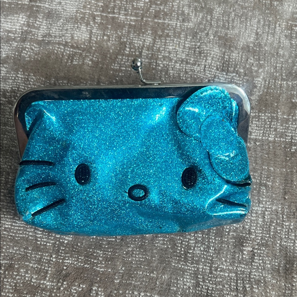 Hello Kitty Sparkling Teal Blue Coin Purse